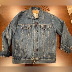 Vintage Levis Denim Trucker western oversize 100% cotton Jacket Blue Mens XL